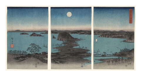 Framed Kanazawa in Moonlight, 7th month, 1857 Print