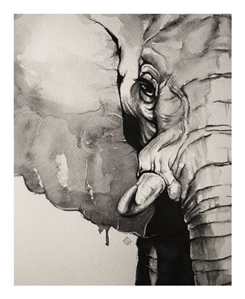 Framed Watercolor Elephant Print