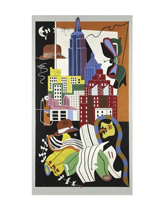 Framed New York Mural, 1932 Print