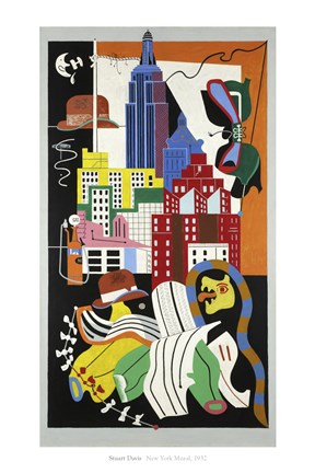 Framed New York Mural, 1932 Print