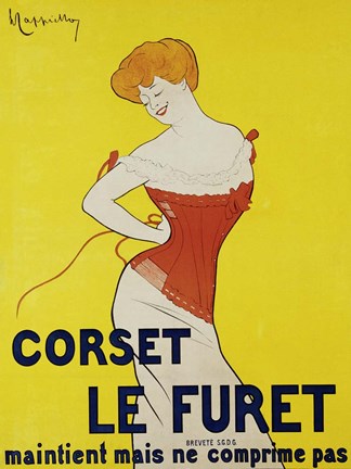 Framed Corset le Furet, 1901 Print