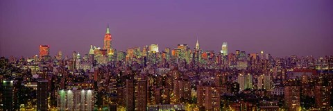 Framed Manhattan at Night Print