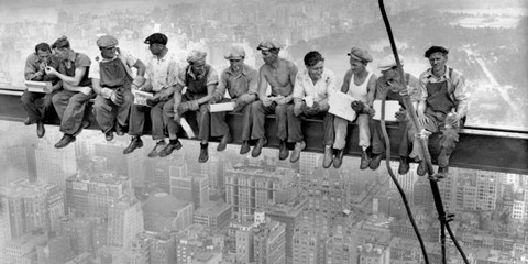 Framed New York Construction Workers Lunching on a Crossbeam, 1932 (detail) Print