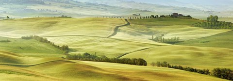 Framed Tuscany Landscape, Val d'Orcia, Italy Print