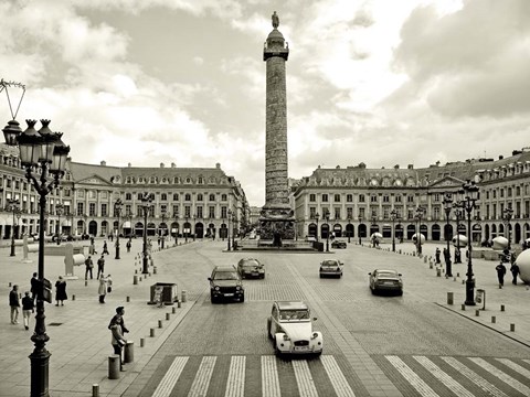 Framed Place Vendome, Paris Print