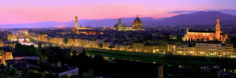 Framed Florence at Night Print