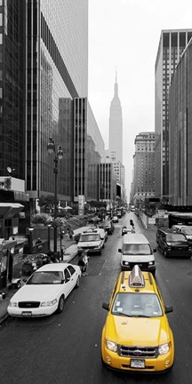 Framed Taxi in Manhattan, NYC Print