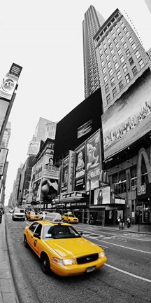 Framed Taxi in Times Square, NYC Print