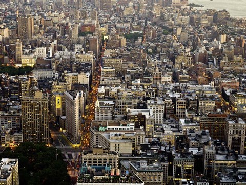 Framed Aerial View of Manhattan, NYC Print