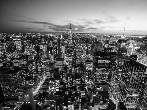 Framed Manhattan Skyline with the Empire State Building, NYC Print