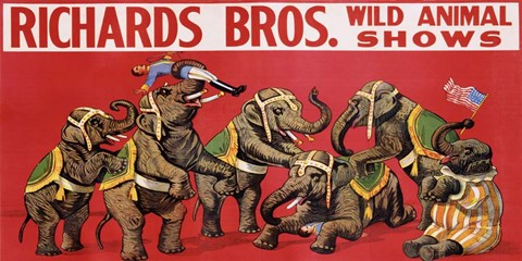 Framed Richards Bros. Wild Animal Shows, ca. 1925 Print