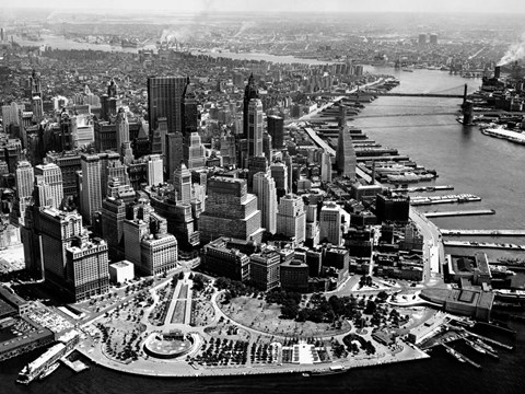 Framed Aerial View of Manhattan Print