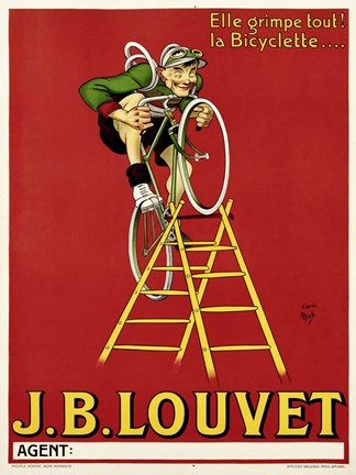 Framed Louvet Bicycles Print