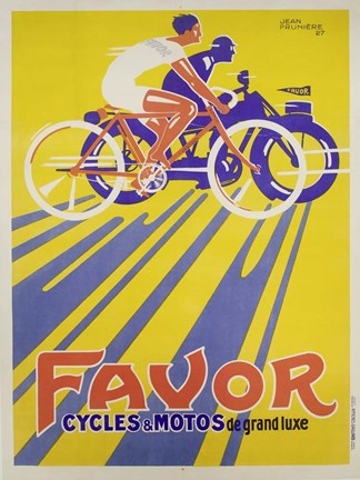 Framed Favor Cycles et Motos, 1927 Print