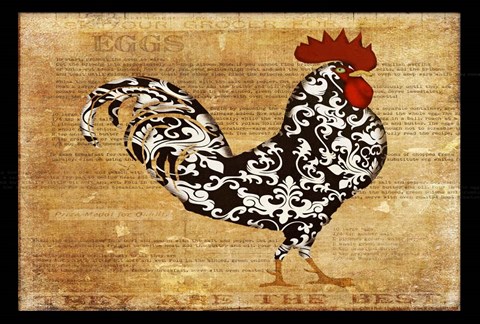 Framed Fancy Rooster Print