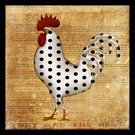 Framed Chicken Polka Dot Print