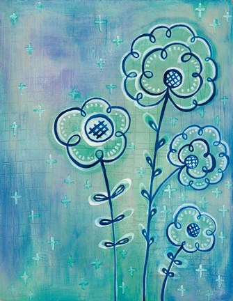 Framed Magical Flowers III Print