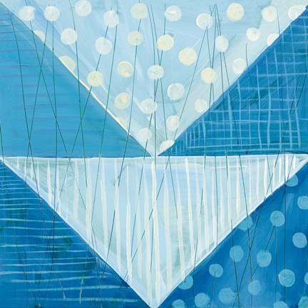 Framed Modern Americana IX Blue Print