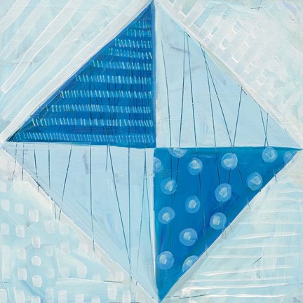 Framed Modern Americana VI Blue Print