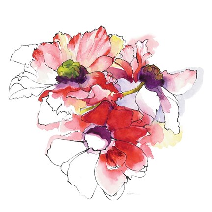 Framed Mistral Trio II White Square Print