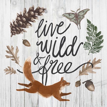Framed Live Wild and Free Print