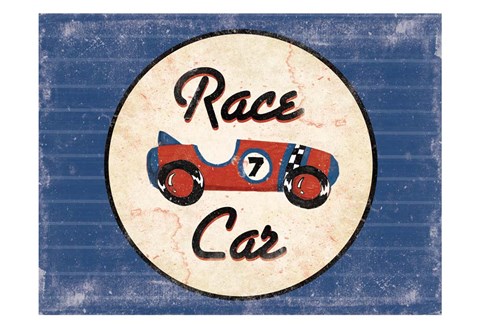 Framed Race Car Blues Print