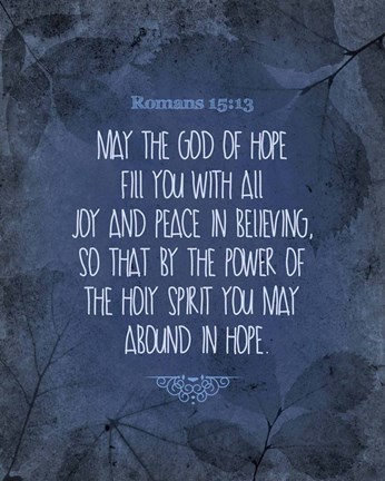 Framed Romans 15:13 Abound in Hope (Blue) Print