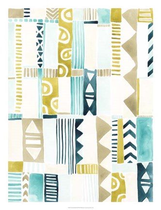 Framed Tribal Patchwork II Print