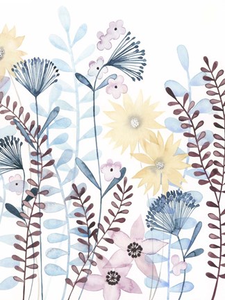 Framed Pastel Posies II Print