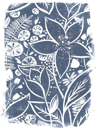 Framed Garden Batik I Print
