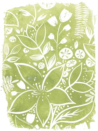 Framed Garden Batik IV Print