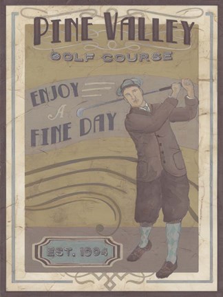 Framed Retro Golf I Print