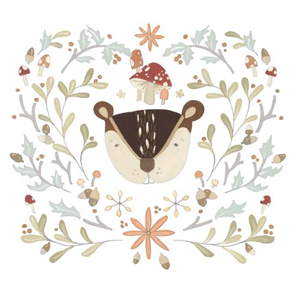 Framed Whimsical Woodland Faces II Print