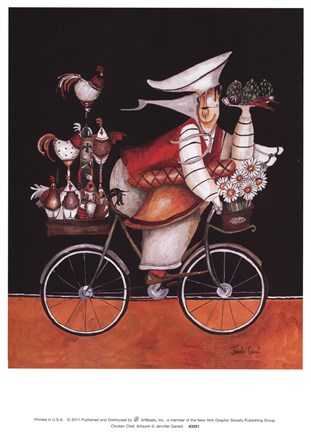 Framed Chicken Chef Print