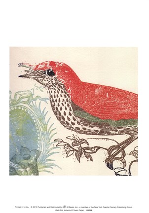 Framed Red Bird Print
