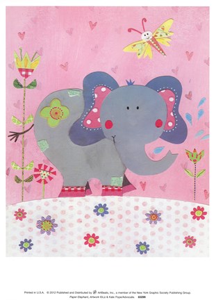 Framed Paper Elephant Print