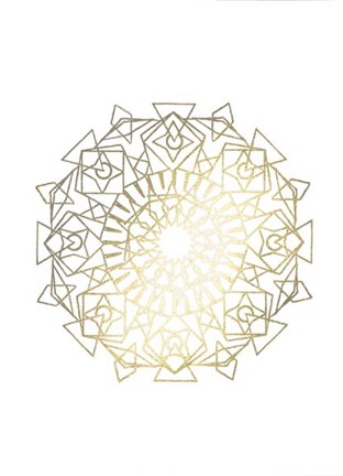 Framed Gold Foil Mandala I - Metallic Foil Print