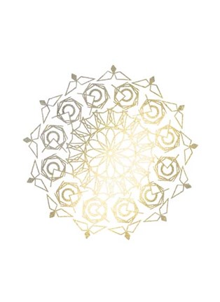 Framed Gold Foil Mandala III - Metallic Foil Print
