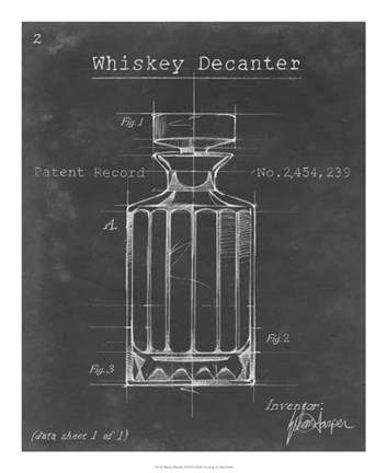 Framed Barware Blueprint VII Print