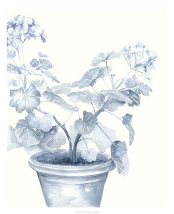 Framed Blue Geranium I Print
