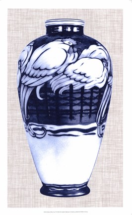 Framed Blue &amp; White Vase VI Print