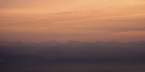 Framed Foggy Mountain Layers Print
