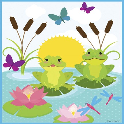 Framed Frog Pond I Print