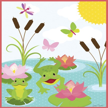Framed Frog Pond II Print