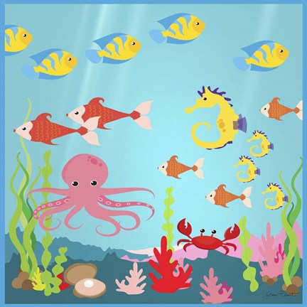 Framed Under The Sea I Print