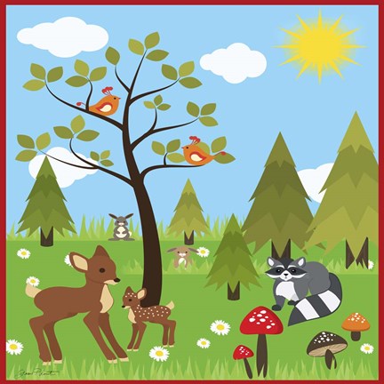 Framed Woodland II Print