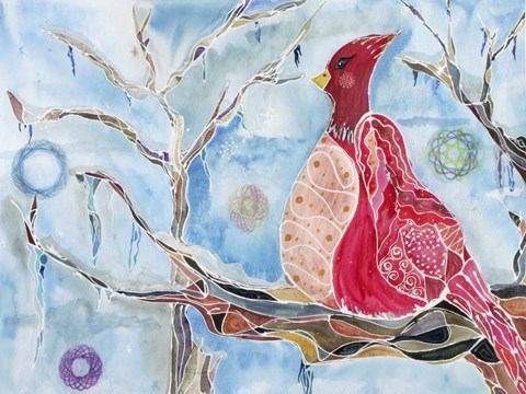 Framed Winter Bird Print