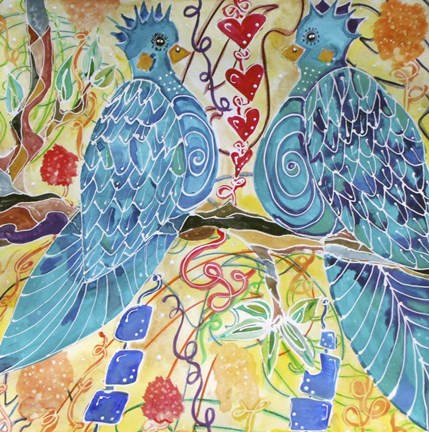 Framed Love Birds Print