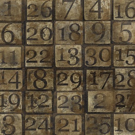 Framed Grungy Number Blocks Print