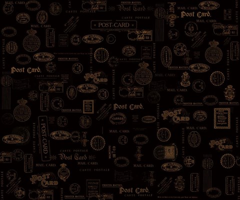 Framed Vintage Postage Black Print